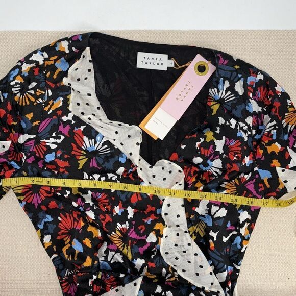 Tanya Taylor Bianka Combo Silk Wrap Dress Size 4 New with Tags - Picture 12 of 14